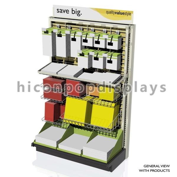 Cheap Gridwall POP Merchandise Displays Double Sided Floor Standing for sale