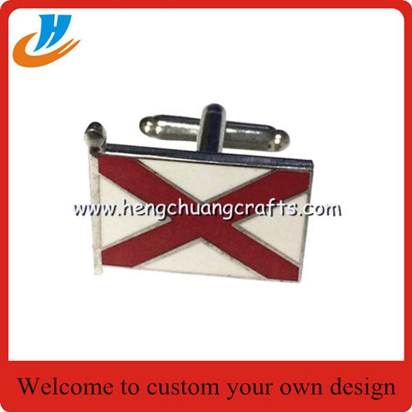 Cheap Flag cufflinks with custom logo design  soft enamel cufflinks wholesale for sale