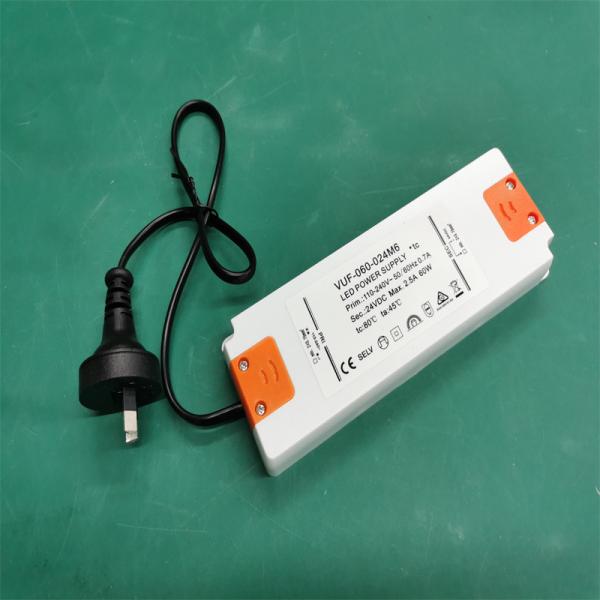 Cheap SAA LED Strip Light Power Supply 60W 24V LED Driver IP20 With Plug for sale