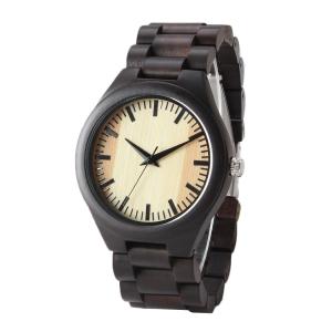 Best Custom Wooden Quartz Watch Auto Date Portable Handcrafted Simple Design For Men wholesale