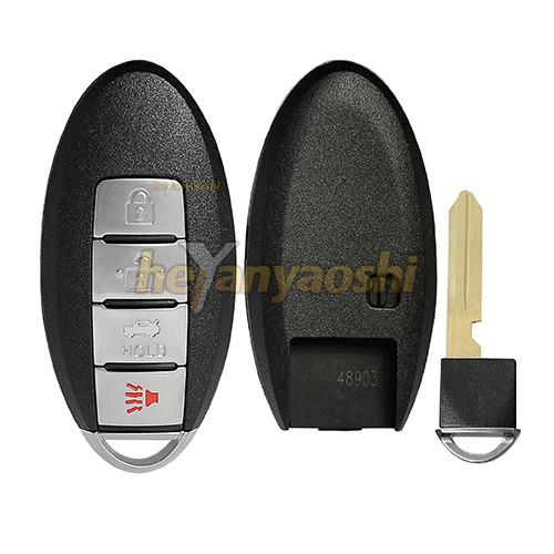 Cheap Nissan 4 Buttons Smart Key Shell with Emergency Key Insert for sale