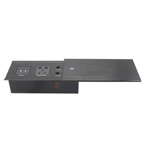China Office furniture aluminum AC power with USB port sliding extension table power socket outlet on sale