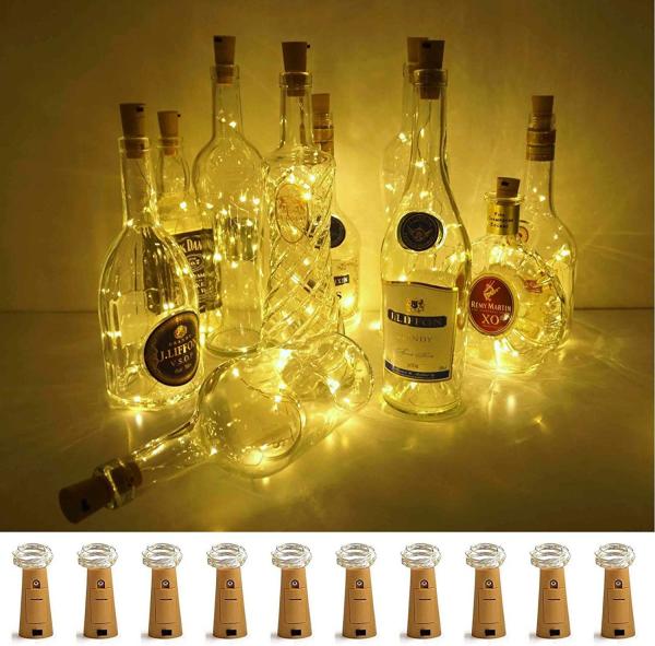 Cheap LoveNite Wine Bottle Lights with Cork, String Lights for DIY, Party, Decor, Christmas, Halloween,Wedding(Warm White) for sale