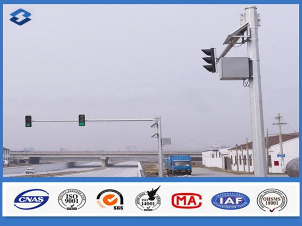 Cheap 6m Crossroad traffic light post Joint with insert mode , outdoor light pole longspan life for sale