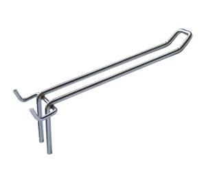 China Jewelry Hanging Display Hooks Hole Plate Steel Display Hook Double Angle on sale