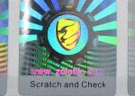 Hologram sticker with scratch layer printing for security use