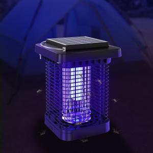 China Waterproof Solar Mosquito Killer Lamp Pest Control Rechargeable Electric Shock Mosquito Killing Lamp Uv Led Garden Fly Trap Lamp on sale