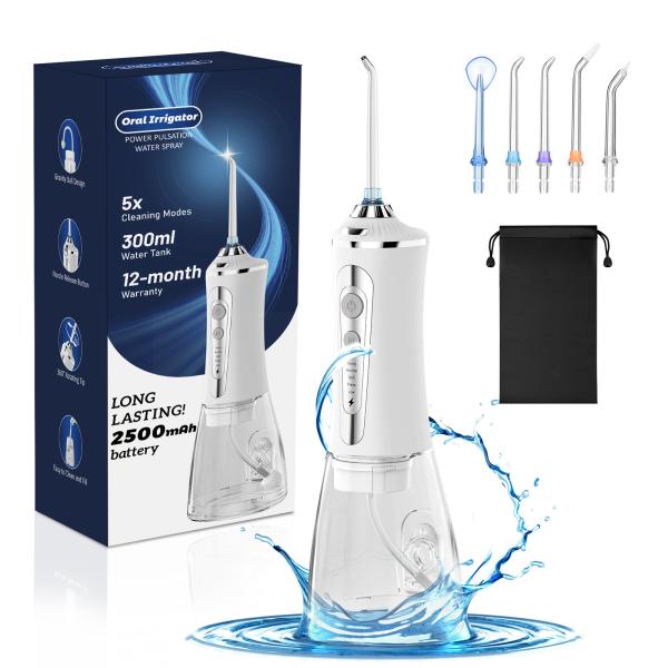 Cheap Type C Charging ABS Cordless Water Flosser Oral Irrigator 4 Hours Fast Charging 300ML Water Tank for sale