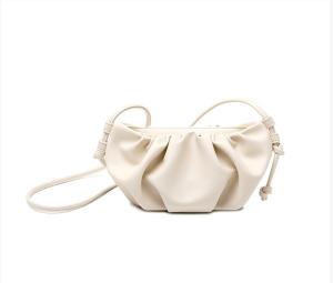 China Polyester Lining PU Shoulder Bag Zipper Closure Leather Dumpling Bag on sale
