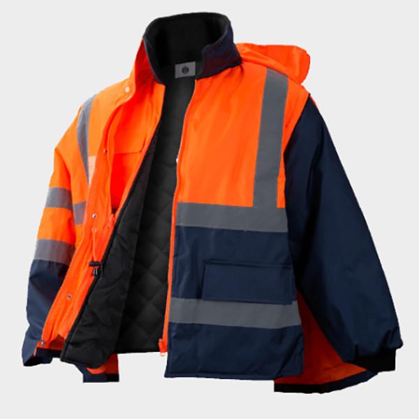 Cheap High Visibility Ready Made Garments 4 Way Parka Polyurethane Coating Fabric S M L for sale