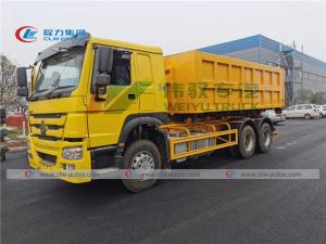 China 20m3 Hook Lift Bin Truck With Roll Off Open Top Container on sale