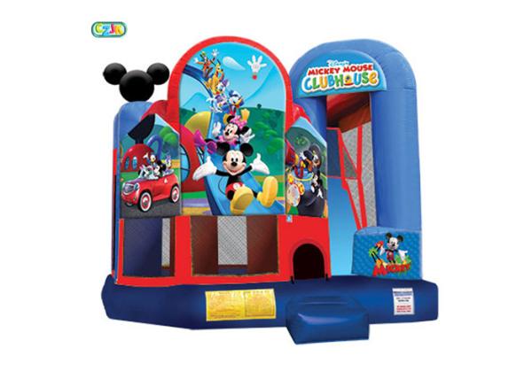 Cheap Double Inflatable Obstacle Course / Inflatable Bounce House Combo for sale