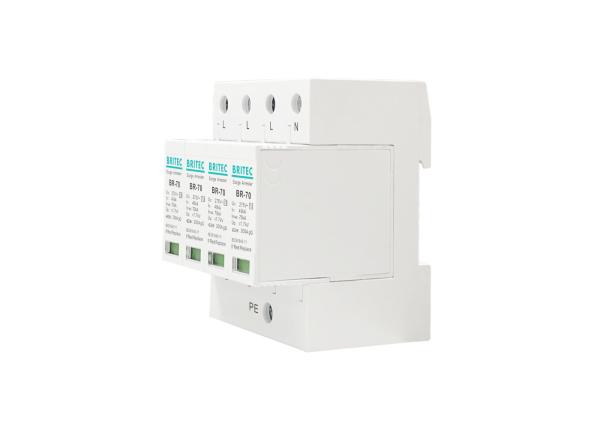 Cheap 70kA Type 2 Surge Protection Device ， BRITEC 4P Surge Protector for sale
