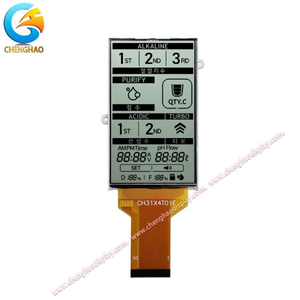 Cheap 12 O' Clock Vieiwng Angle Monochrome LCD Panel With FPC Connector 150 Cd/M2 Brightness for sale