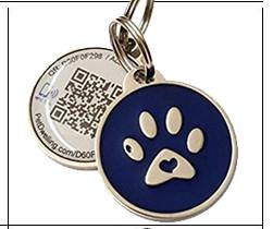 China Various Color Round Shape Stainless Steel Pet Id Tags Custom Metal Logo Anti - Bite Structure on sale