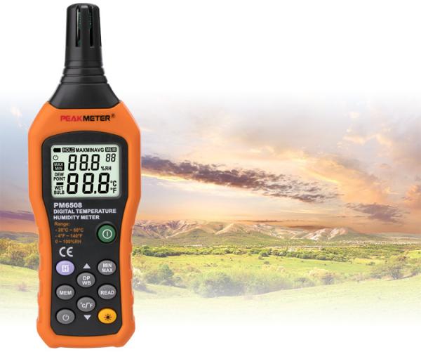 Cheap High Accuracy Digital Thermometer Humidity Meter With °C / °F Unit Selection for sale