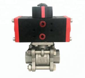 Best DN15 Stainless Steel 304 Pneumatic Actuator 3pc Ball Valve AT32.40 small actuator wholesale