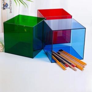 China Glossy Finish Colored Acrylic Storage Box Sleek Design Acrylic Cosmetic Box on sale