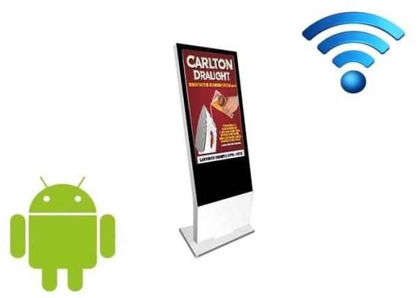 Cheap Advertising Outdoor LCD Display 100V - 240V WiFi Digital Signage Android Floor Standing for sale