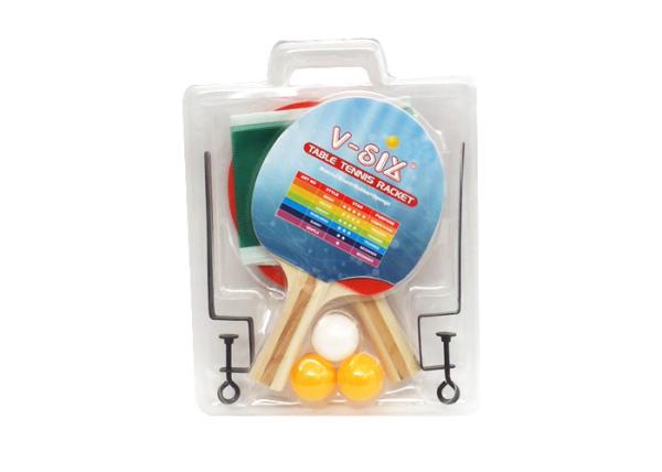 Cheap Simple Recreation Table Tennis Rackets Set With Simple Post  Net 3 Balls Blister Packing for sale