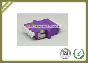 China Plastic Housing Quad LC Fiber Optic Adapter OM4 For Telecommunication Network on sale