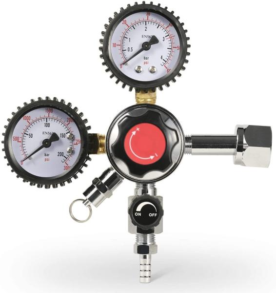 Cheap Thread Size W21.8 G5/8 Dual Gauge CO2 Draft Beer Regulator for Beer Keg and CO2 Tank for sale