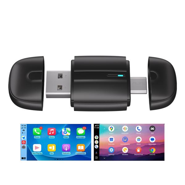 Cheap Dual Head Wireless CarPlay Accessory Box Converts Existing Factory Systems to Wireless Operation for Enhanced In-Car Entertainment for sale