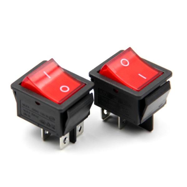 Cheap Power 4 Pin / Terminals On - Off Dpdt Rocker Switch With Light T85 16A 250V for sale
