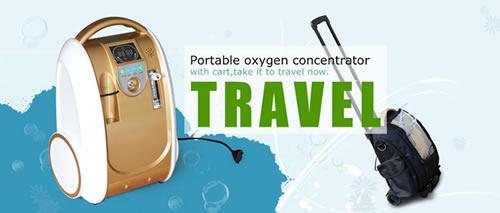Cheap With trolley bag and cart,battery portable oxygen concentrator for sale