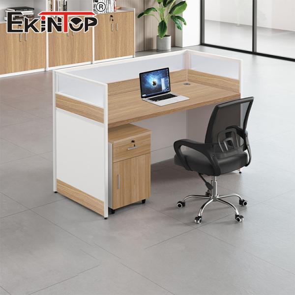 Cheap Walnut Employee Office Desk With Partition Small Desk Table for sale