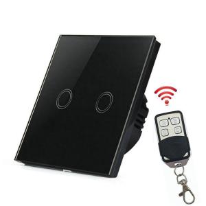 Best EU Standard 2 gang tempered glass panel capacitive touch sensor switch, light touch switch for smart home wholesale