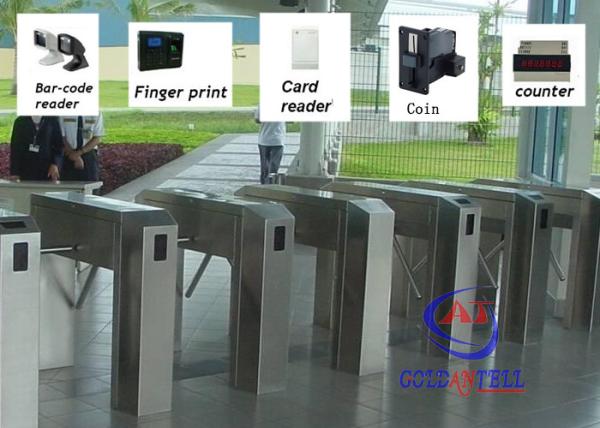 Cheap Intelligent control Tripod Turnstile Gate / DC24V controlled access gates for sale