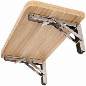 Space-Saving DIY Folding Workbench Bracket Supporting Wood Shelves with Sturdy Design