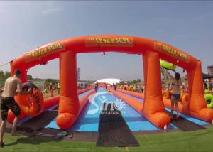 China 1000 ft commercial use outdoor double lane inflatable water slide N slip on sale for water parties fun on sale