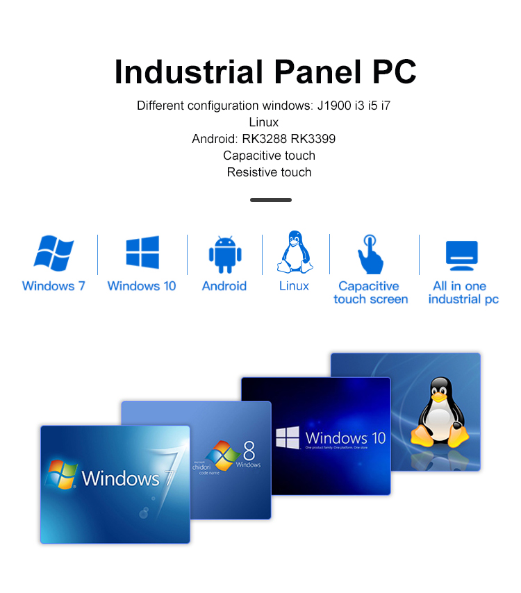 Capacitive Touch Screen Panel Pc All In One Computer Desktops with Win 10/11/linux/Ubuntu Operating System