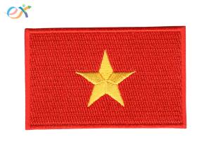 Best Polyester Background Fabric Embroidered Flag Patches Rectangle Shape For Uniform Garments wholesale
