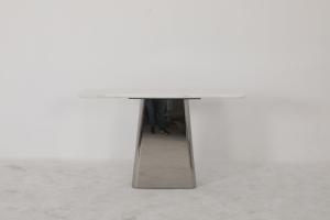 China Modern Customized Console Table With Marble Top And Stainless Steel Base on sale