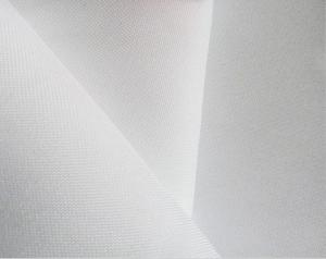 Polyester spun yarn fabric bleach white, 240 cm width, 215-220 GSM