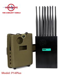 Best 14 Watts High Output Power Mobile Phone Signal Jammer Jamming Range 25 Meters wholesale