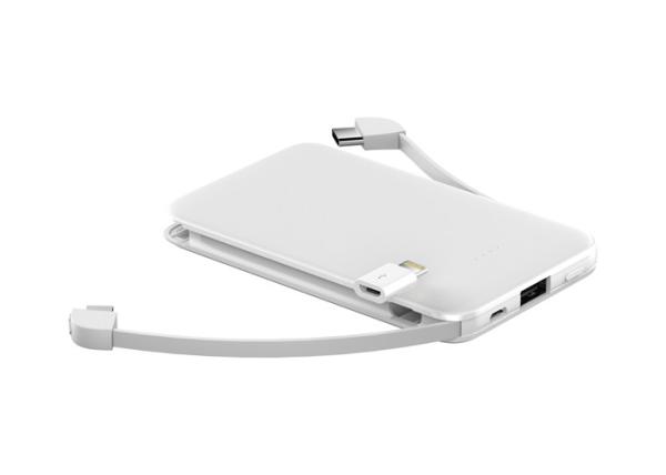 Cheap 10000mAh High Capacity Power Bank Travel Size Portable Charger With Cable Built In for sale