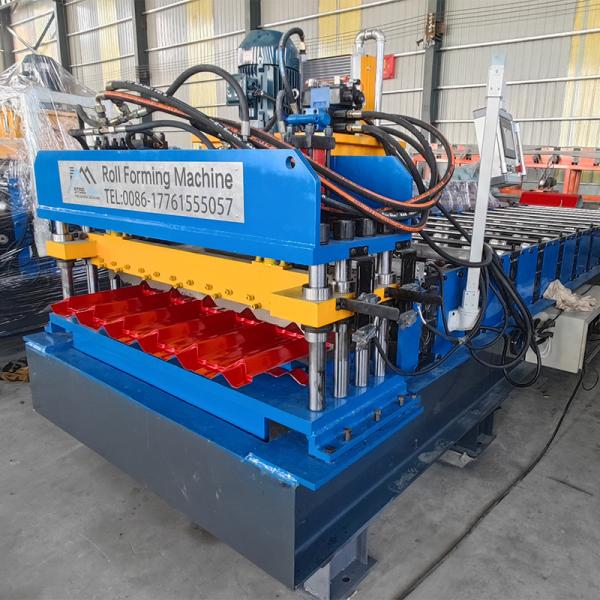 Glazed Tile Double Layer Roofing Sheet Roll Forming Machine with High Precision Counter