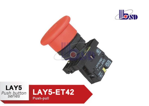 Cheap Red Push Pull Emergency Stop Push Button Switch 660V LAY5（XB2）-ET42 for sale