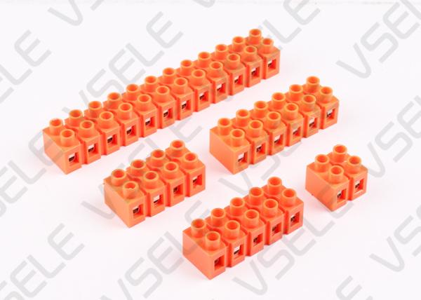 Cheap Fixed Electrical Terminal Block / Orange Base Dual Row Connector Seat for sale
