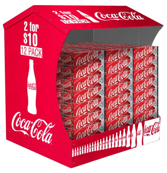 Cheap Eco Friendly Corrugated Pallet Display Cardboard 3D Floor Display For Coca Cola for sale