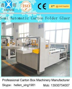 China 4000W Semi-Auto Folder Gluer Machine Paper Carton Making Machine on sale