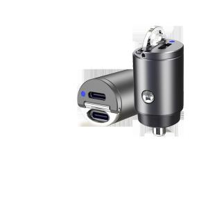 China 30W 2C Mini Metal Car Charger Multiple Protections Vehicle Fast Charging Adapter on sale