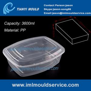 China PP clear 3600ml thin wall plastic stackable food /vegetable storage containers mould on sale