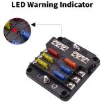 Blade Fuse Block 12 Volt Fuse Box Holder 6 Circuits Negative Bus Terminal Block