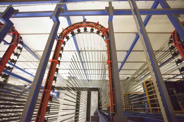 Cheap LNG Heating System Intergrated Curing Oven And Drying Oven Vertical Powder Coating Line Of Aluminium Alloy Profile for sale
