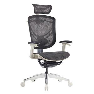 High Back Executive Mesh Office Chair With Headrest Polished Aluminum